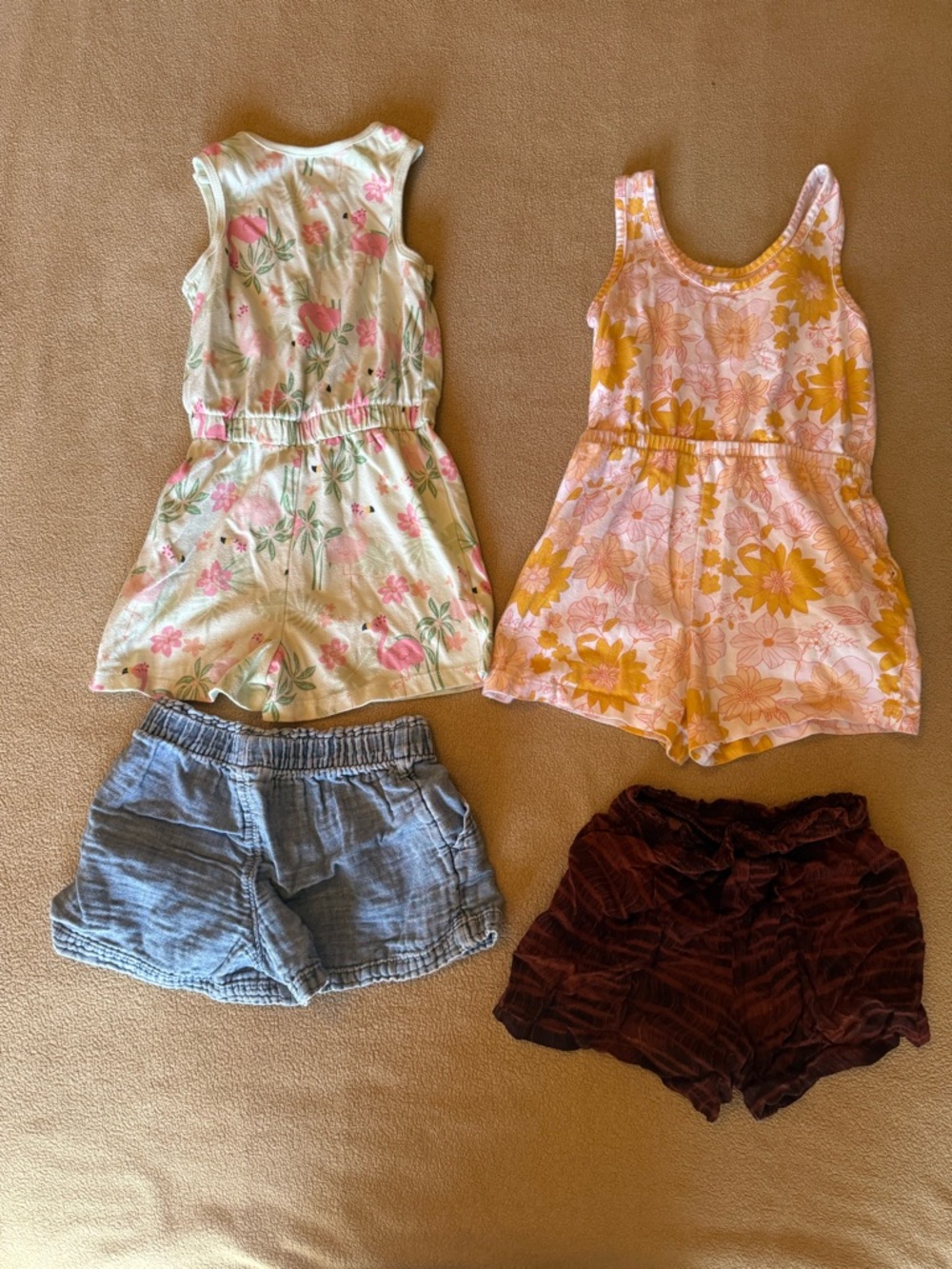 Bundle Girls Pink & Yellow Floral Romper With Shorts - Picture 8 of 8